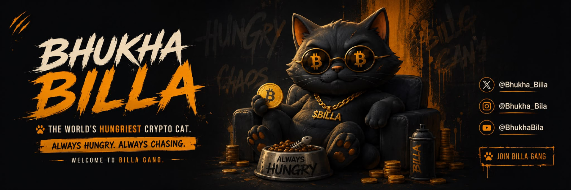 Bhukha Billa — The World's Hungriest Crypto Cat