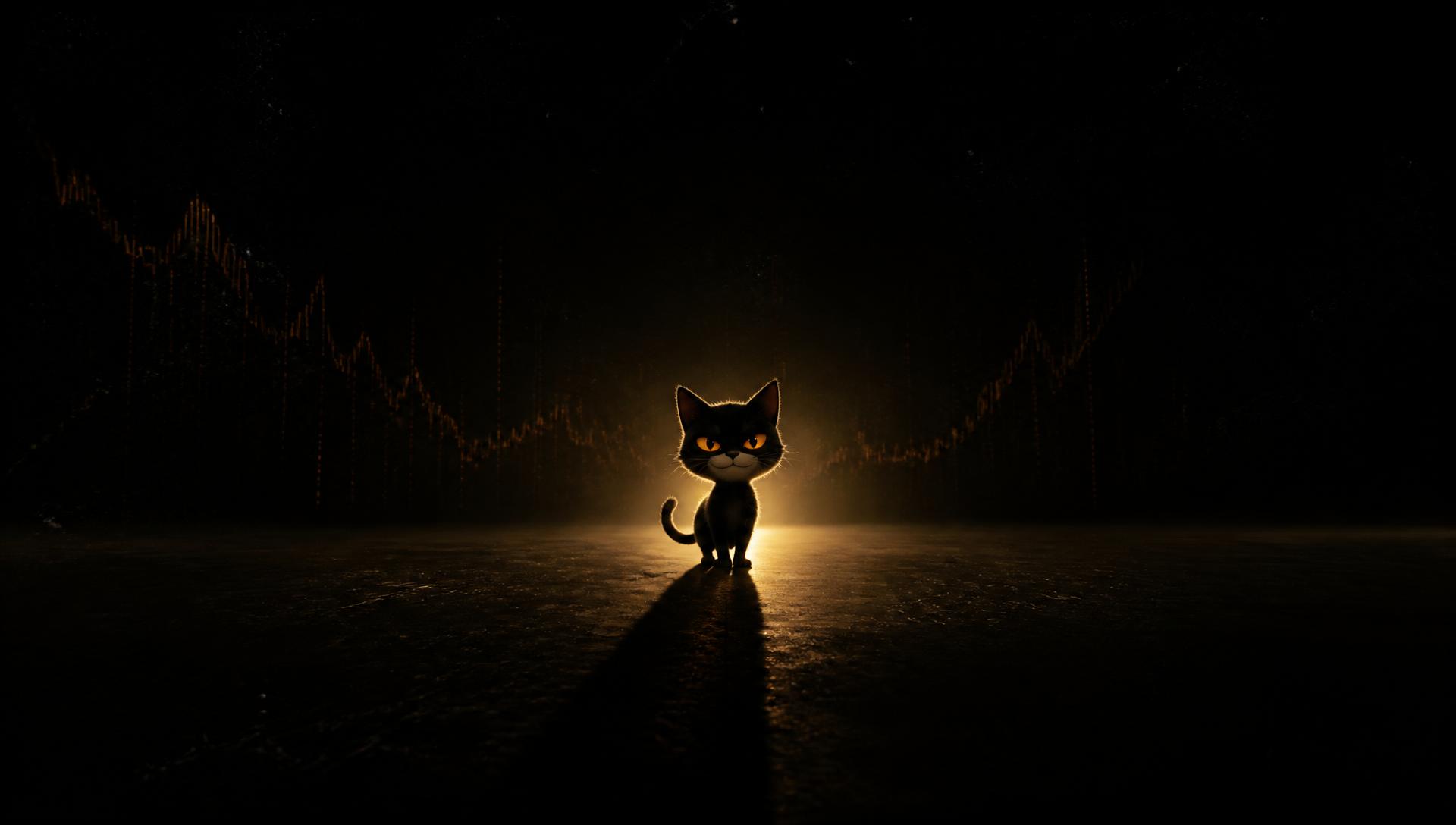 Billa alone at night lit by a distant glow